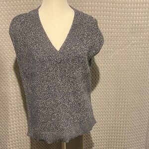 GAP Women's V-Neck Knit Sweater - Blue Gray